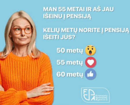 Atlikto tyrimo “Kelių metų norėtumėte išeiti į pensiją?” rezultatai. Net 8 iš 10 lietuvių į pensiją norėtų išeiti anksčiau.